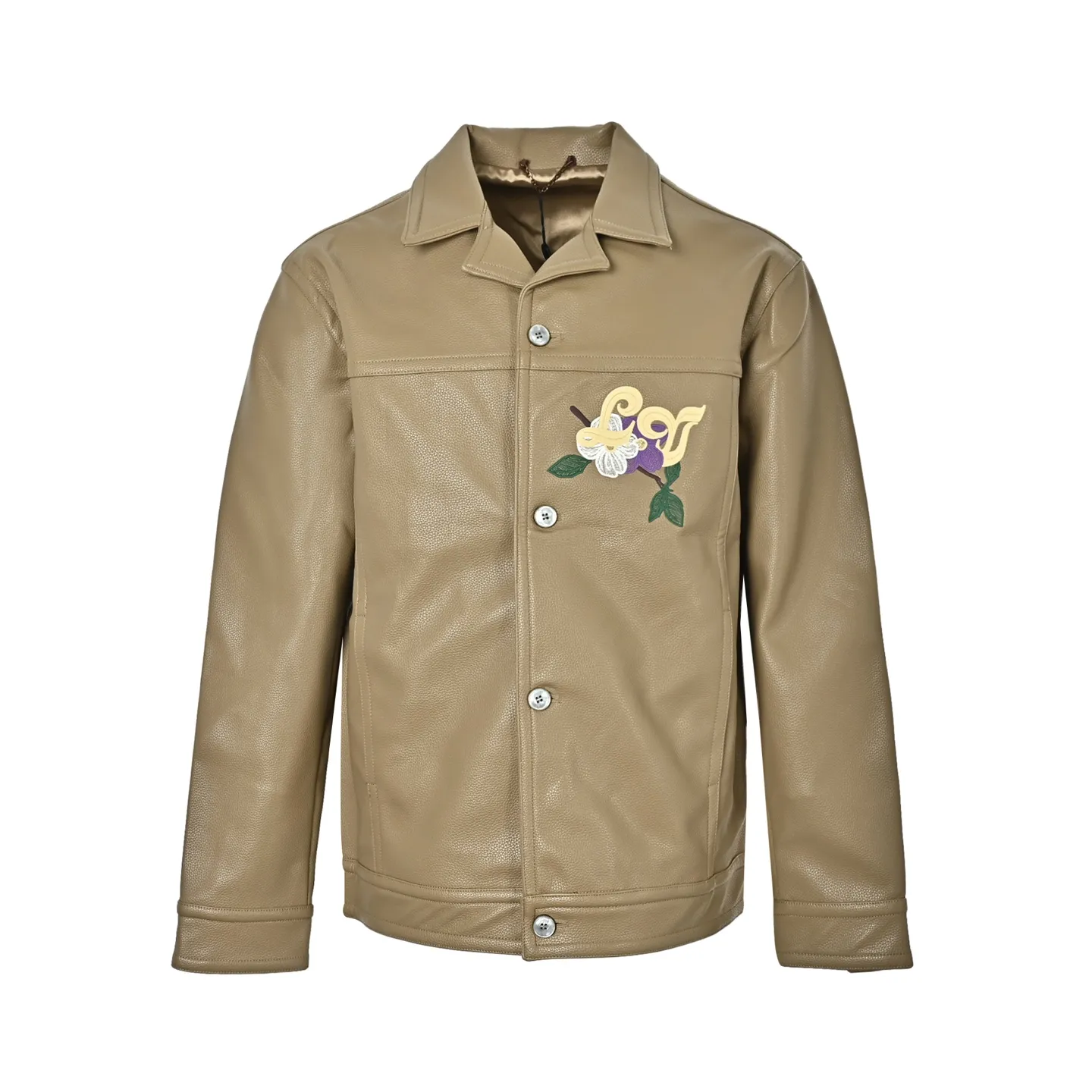 Louis Vuitton/Louis Vuitton 24Fw Fei Dong floral embroidered leather jacket